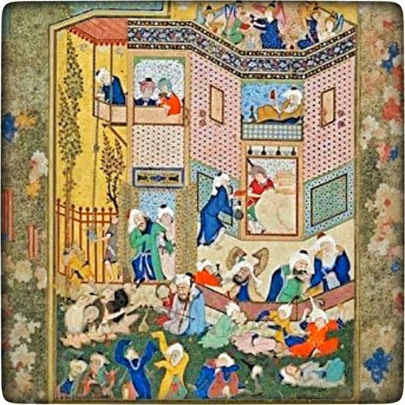 در سرای مغان رفته بود و آب‌زده ۴۲۱